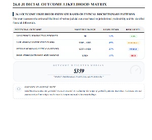 Judicial scenario matrix table layout